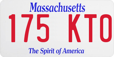 MA license plate 175KT0