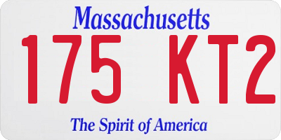 MA license plate 175KT2