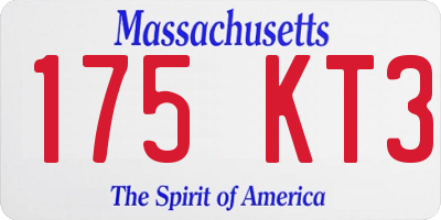 MA license plate 175KT3