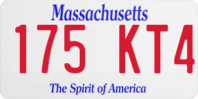 MA license plate 175KT4