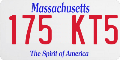 MA license plate 175KT5