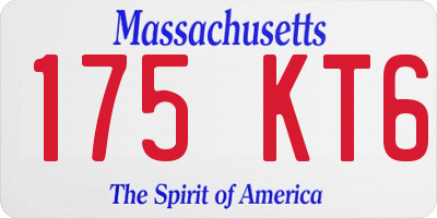 MA license plate 175KT6
