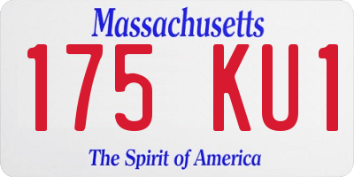 MA license plate 175KU1