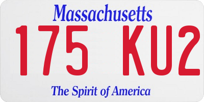 MA license plate 175KU2