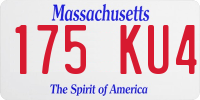 MA license plate 175KU4