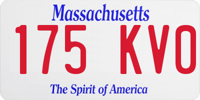 MA license plate 175KV0