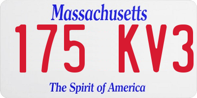 MA license plate 175KV3