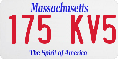 MA license plate 175KV5