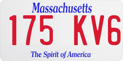 MA license plate 175KV6