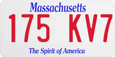 MA license plate 175KV7