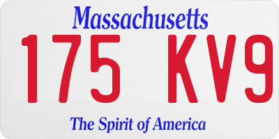 MA license plate 175KV9