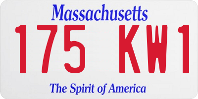 MA license plate 175KW1
