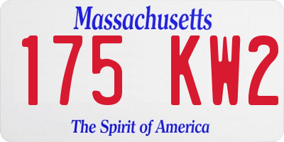 MA license plate 175KW2
