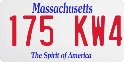 MA license plate 175KW4