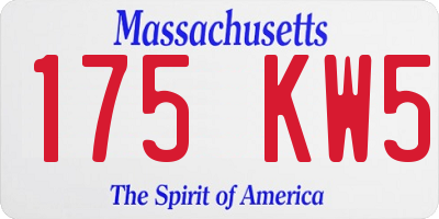 MA license plate 175KW5