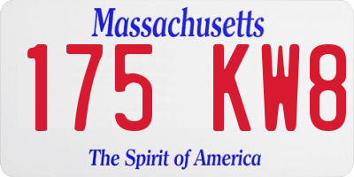 MA license plate 175KW8