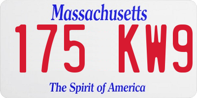 MA license plate 175KW9
