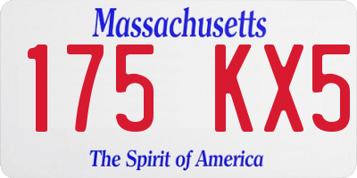 MA license plate 175KX5