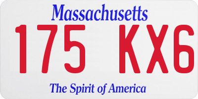 MA license plate 175KX6