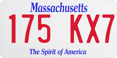 MA license plate 175KX7
