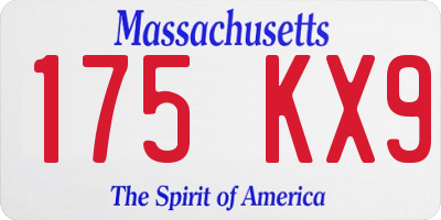 MA license plate 175KX9