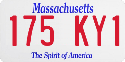 MA license plate 175KY1