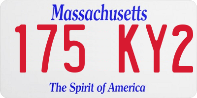 MA license plate 175KY2
