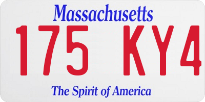 MA license plate 175KY4