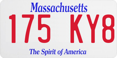 MA license plate 175KY8