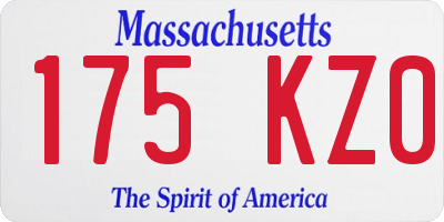 MA license plate 175KZ0