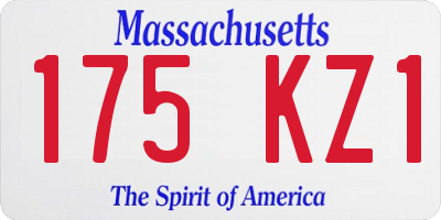 MA license plate 175KZ1