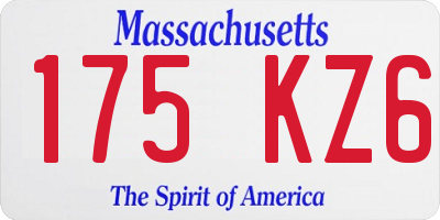 MA license plate 175KZ6