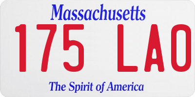 MA license plate 175LA0