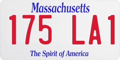 MA license plate 175LA1