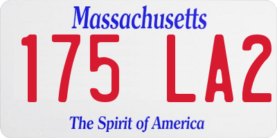 MA license plate 175LA2