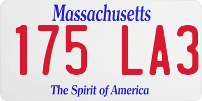 MA license plate 175LA3