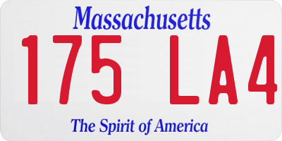 MA license plate 175LA4