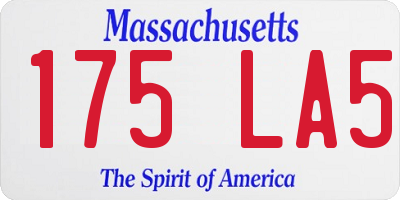 MA license plate 175LA5