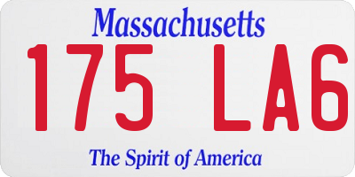 MA license plate 175LA6