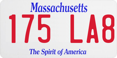 MA license plate 175LA8