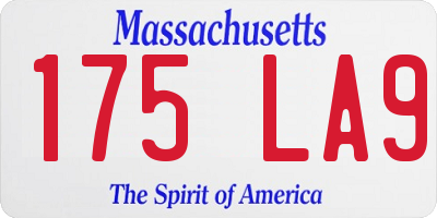 MA license plate 175LA9