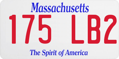 MA license plate 175LB2
