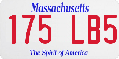 MA license plate 175LB5