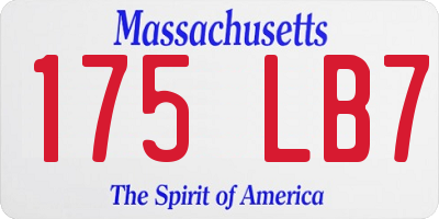 MA license plate 175LB7