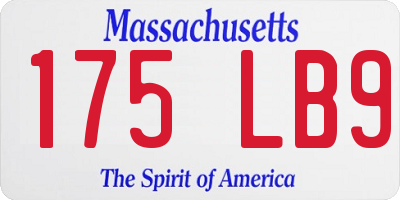 MA license plate 175LB9