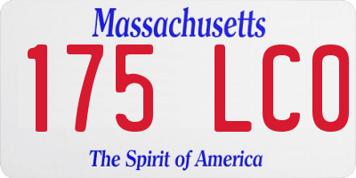 MA license plate 175LC0