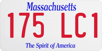 MA license plate 175LC1
