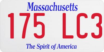 MA license plate 175LC3