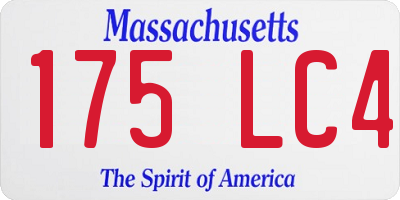 MA license plate 175LC4