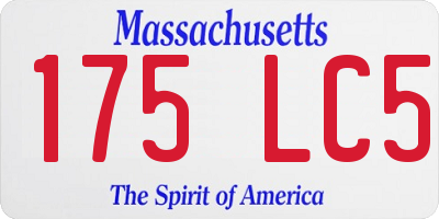 MA license plate 175LC5